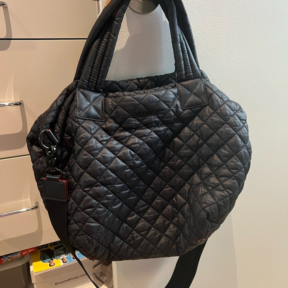 MZ Wallace Black Quilted Tote Bag